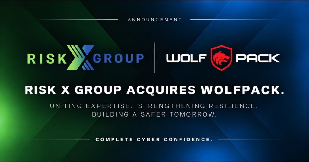 Risk X Group and Wolfpack Information Risk logos side by side
